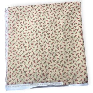 Vintage 2004 Thimbleberries RJR Small Floral Cotton Fabric Red Green 42x38